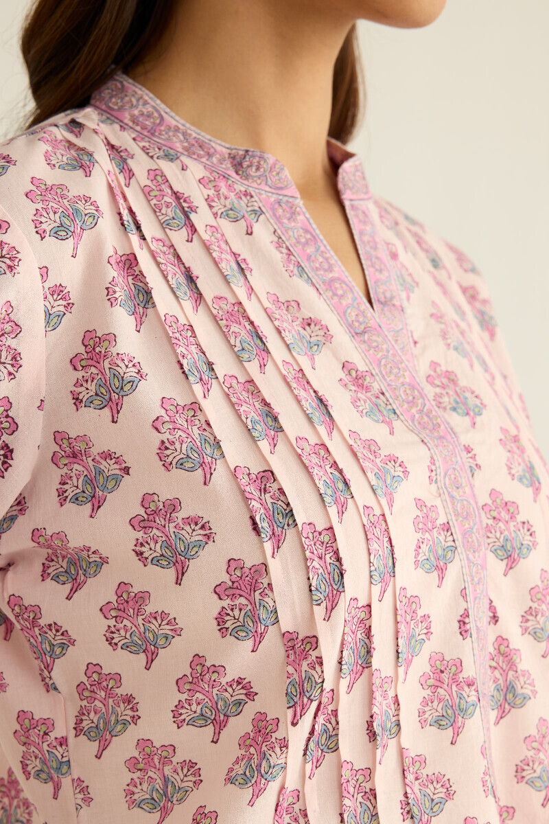 Purple Hand Block Printed Cotton Top