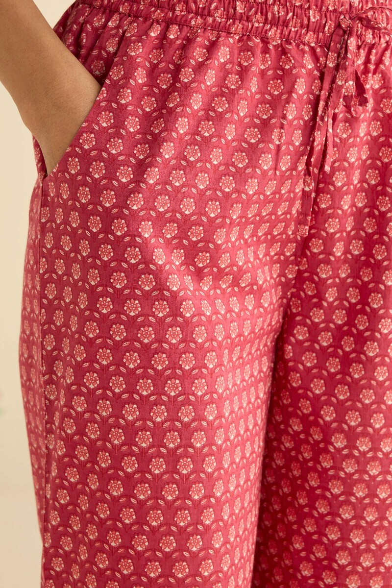 Pink Hand Printed Cotton Farsi