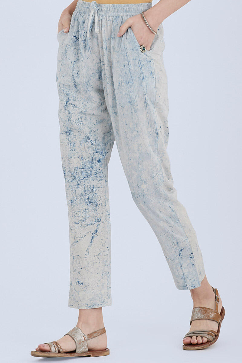 Indigo Handcrafted Cotton Narrow Pants