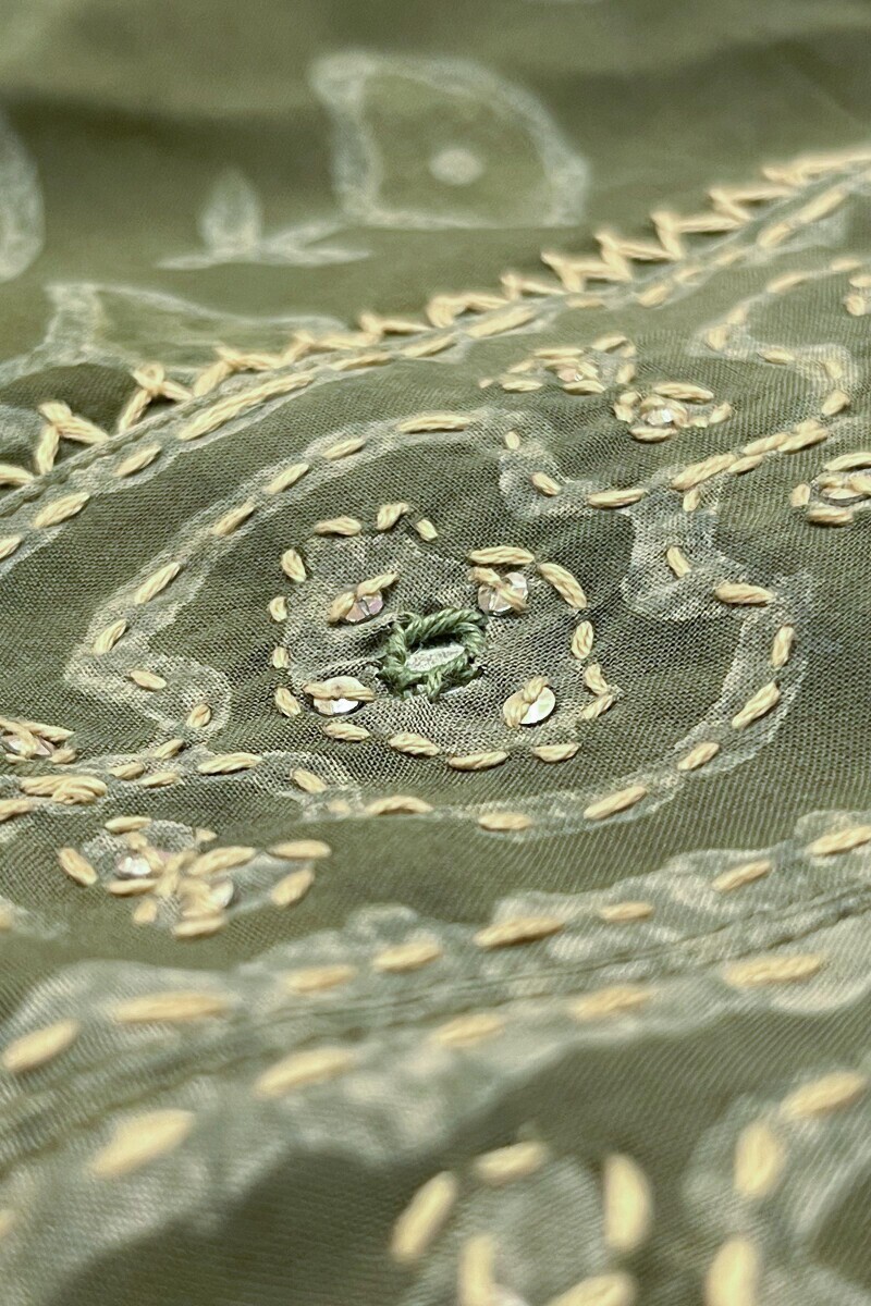 Green Hand Block Printed Straight Modal Kurta