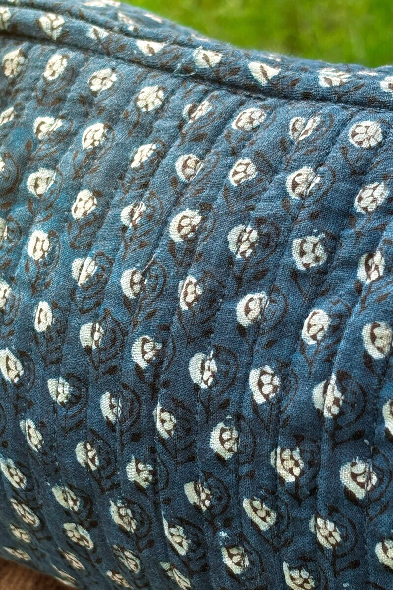 Bagru Hand Block-Printed Cotton Dobby Vanity Pouch