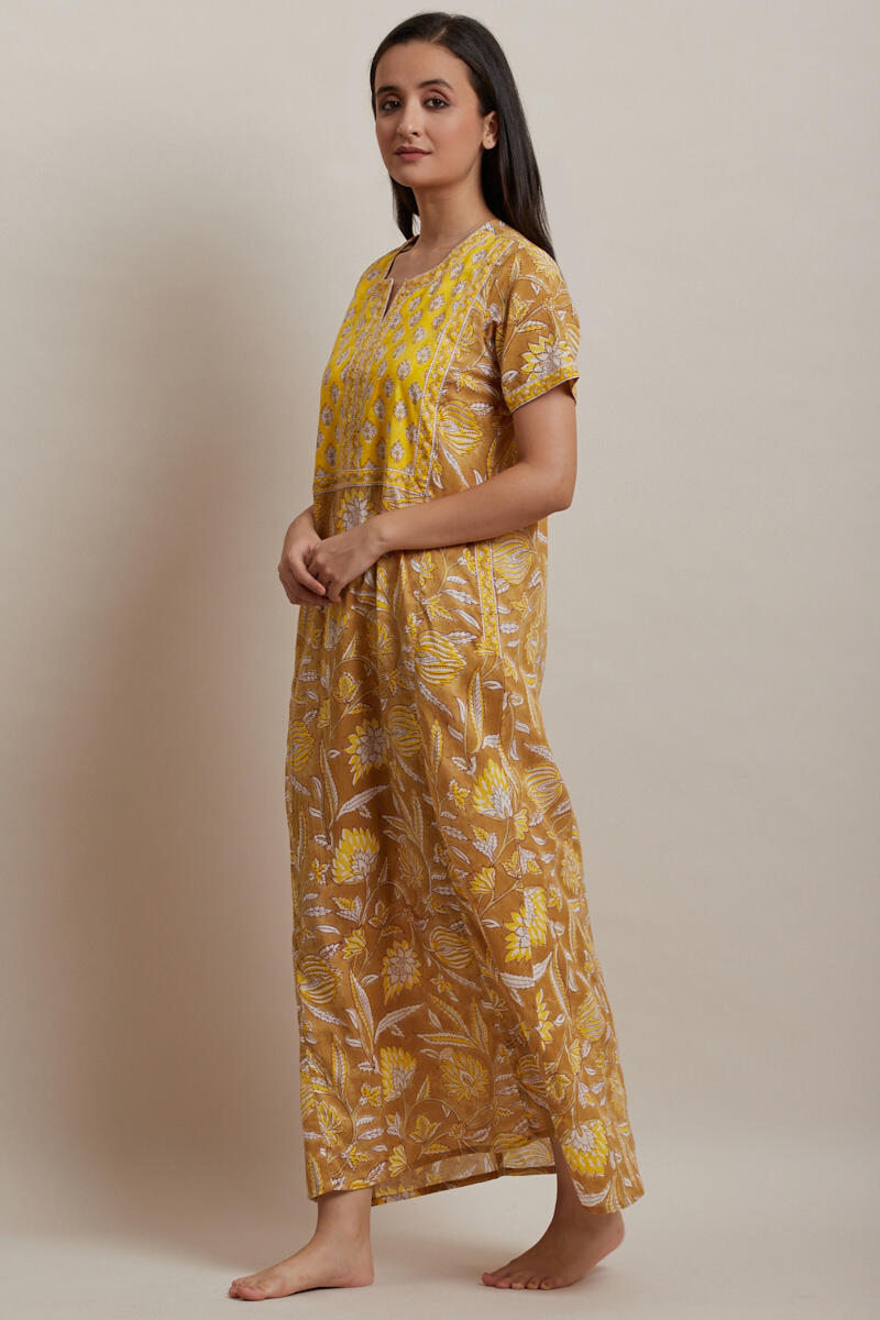 Sanganeri Block Printed Cotton Kaftan