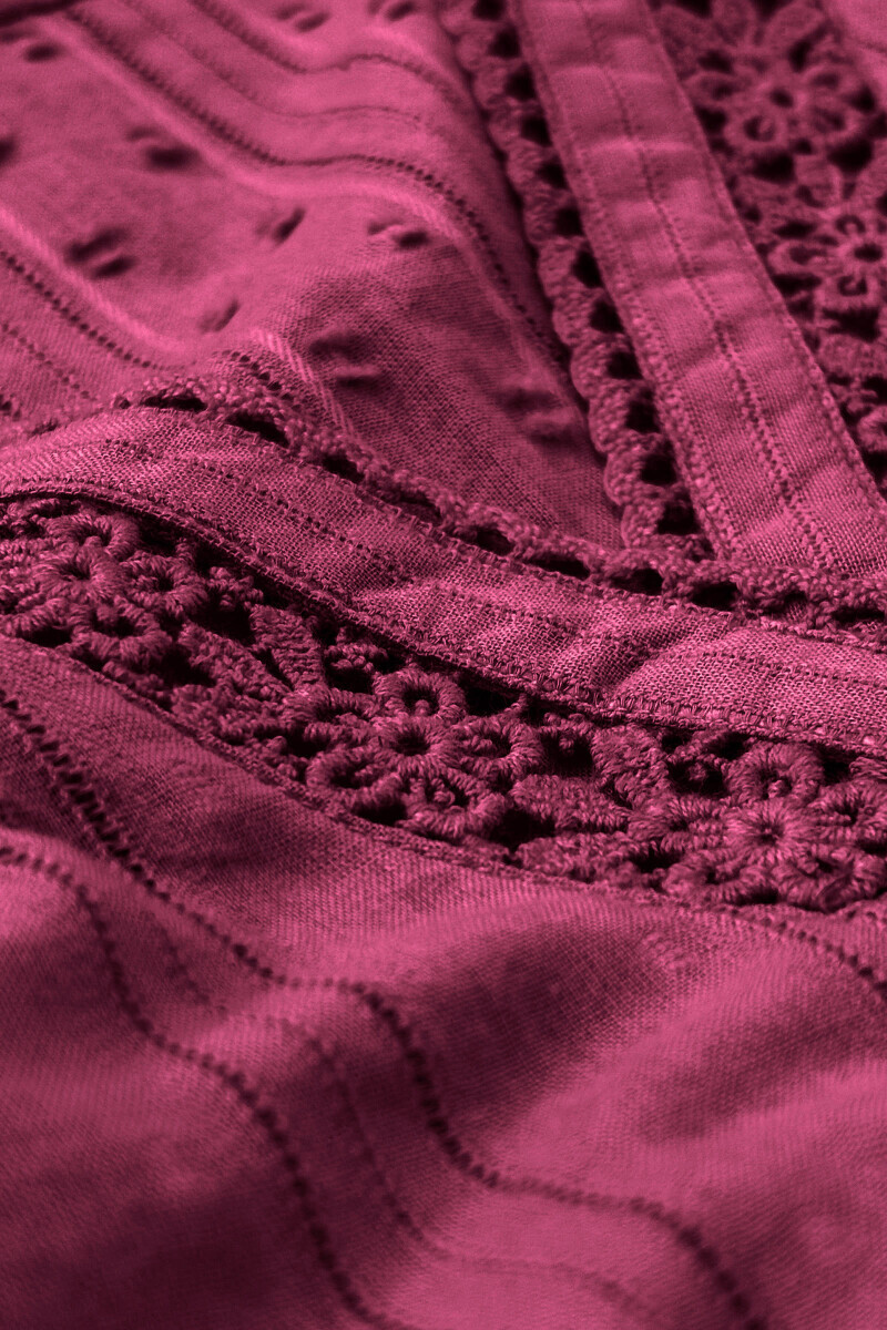 Purple Handcrafted Straight Cotton Dobby Kurta