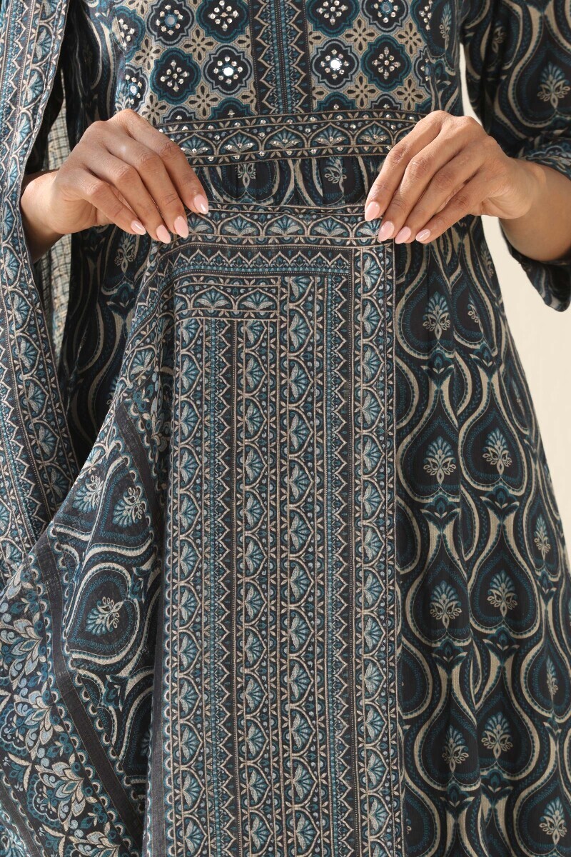 Black Printed Kota Dupatta
