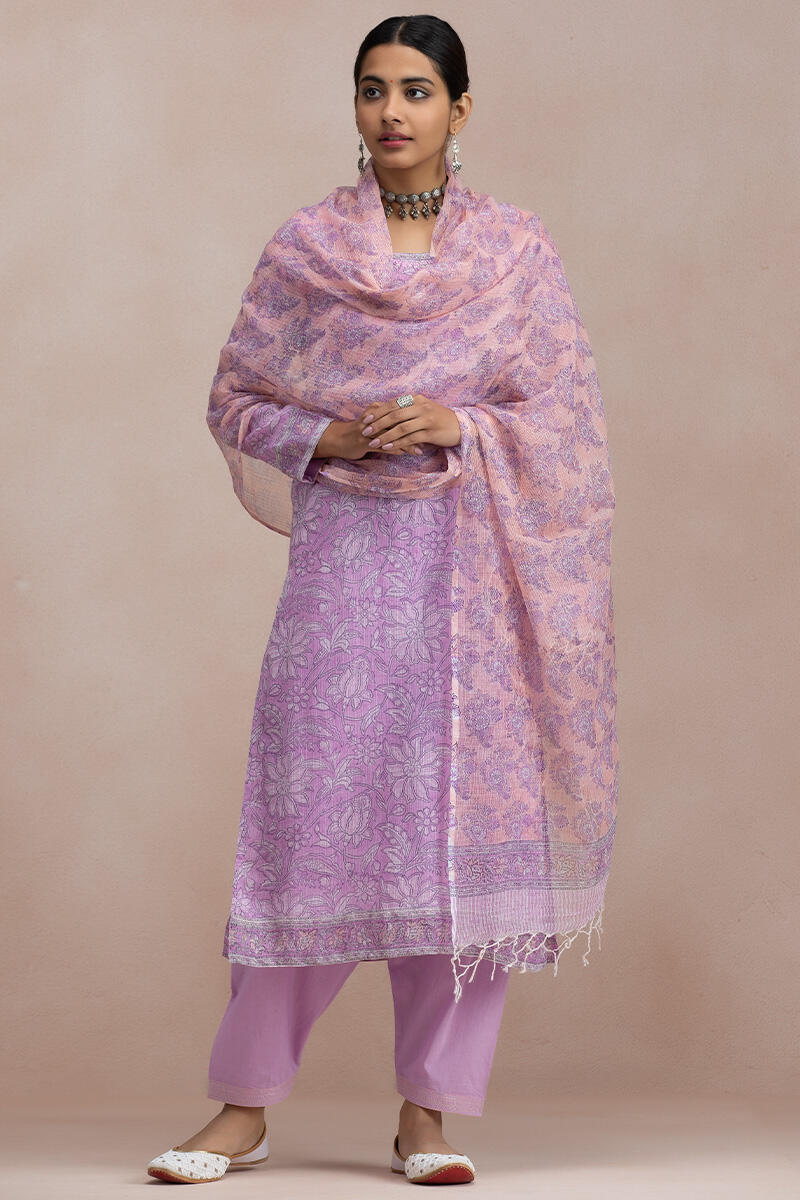 Purple Handcrafted Lawn Cotton Salwar