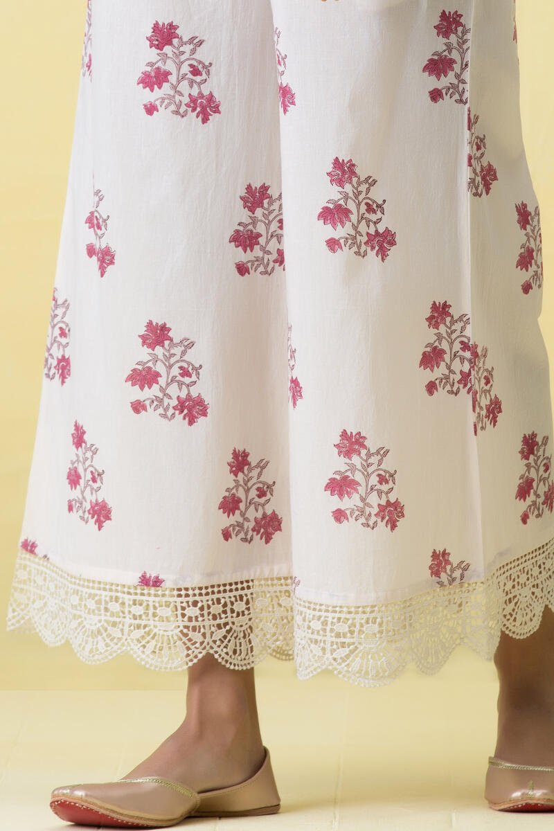 Off-White Block Printed Cotton Palazzo