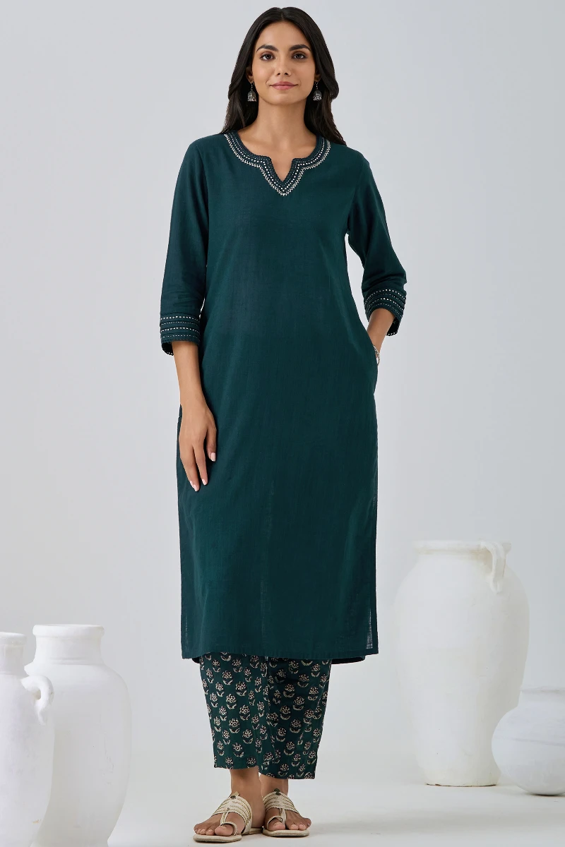 Bagru Hand Block-Printed Cotton Narrow Pants