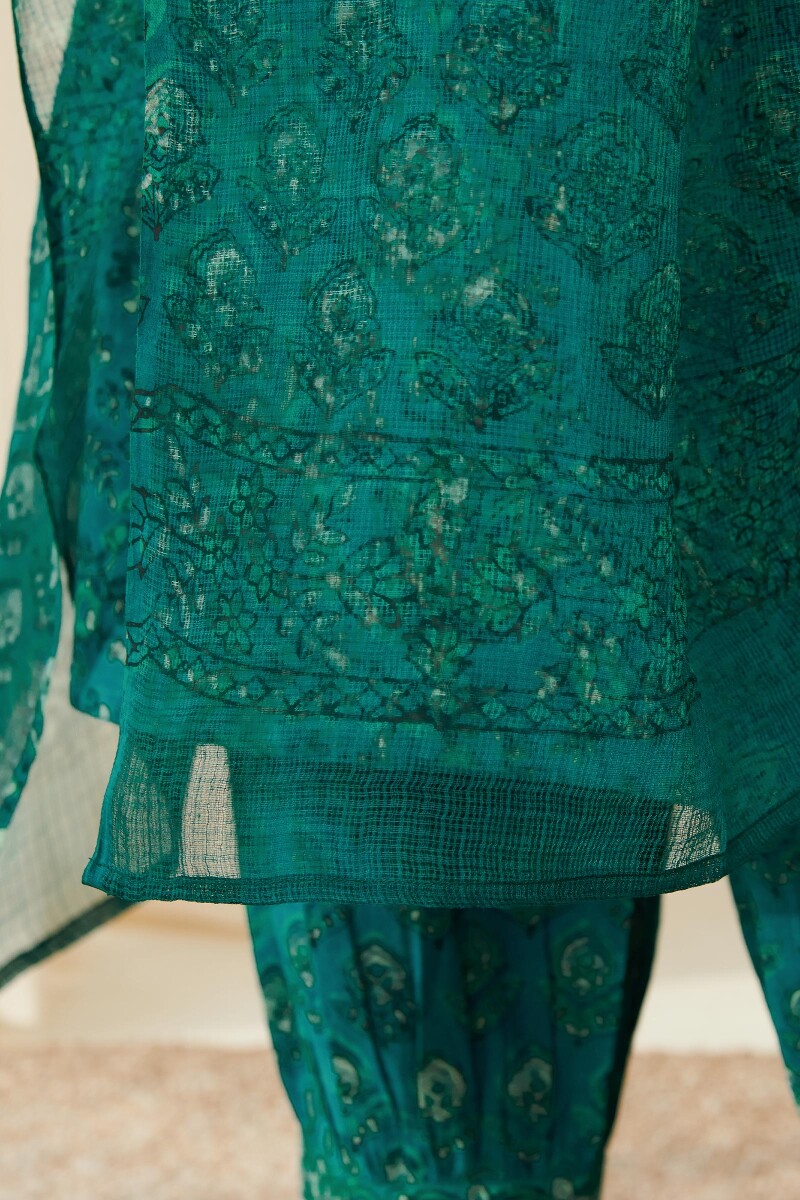 Akola Hand Block Printed Kota Dupatta