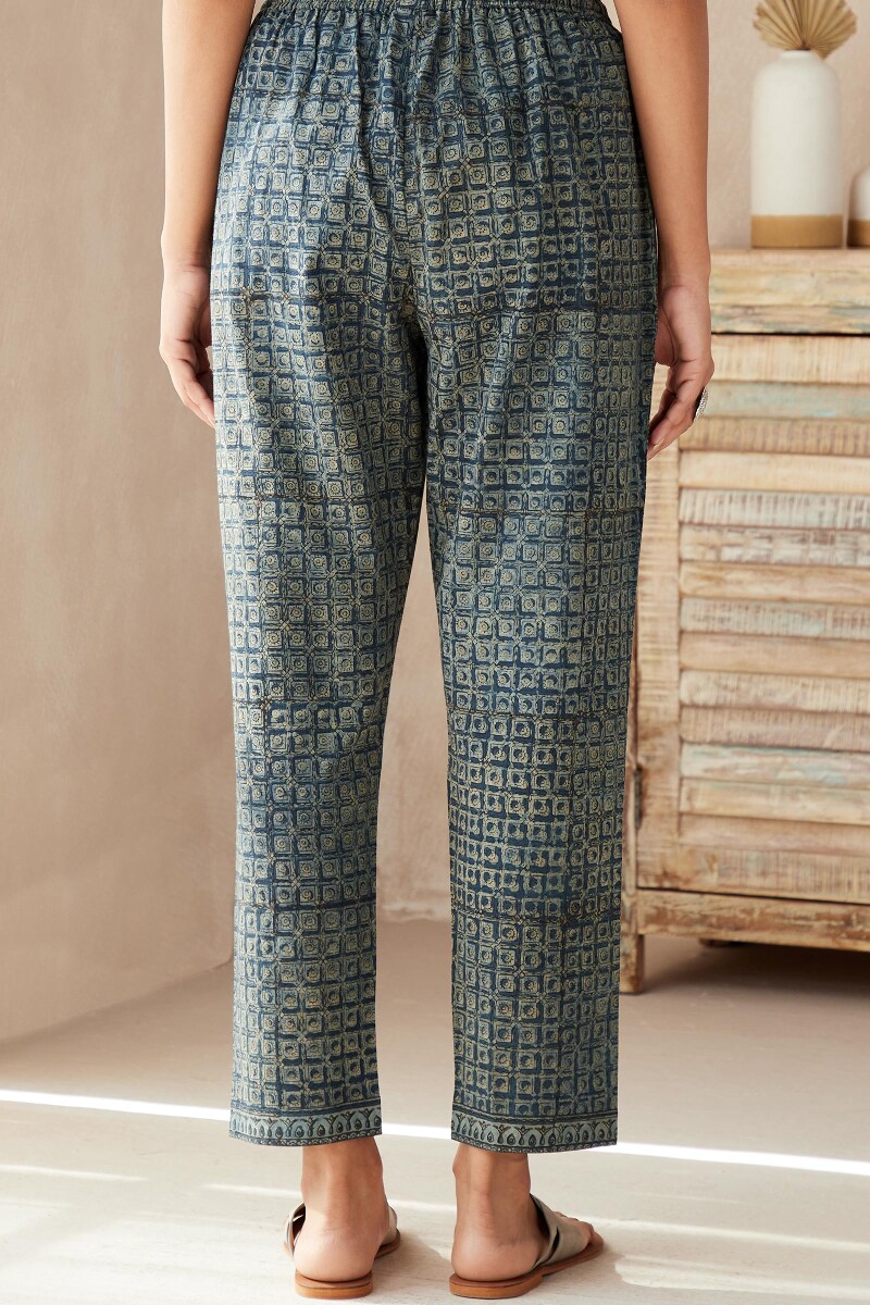 Akola Hand Block-Printed Cotton Narrow Pants