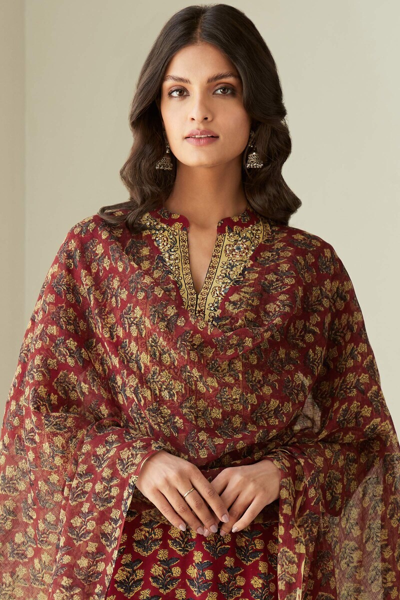 Bagru Hand Block-Printed Kota Dupatta