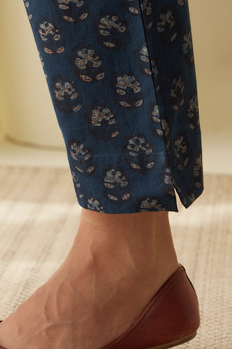 Akola Hand Block-Printed Cotton Narrow Pants