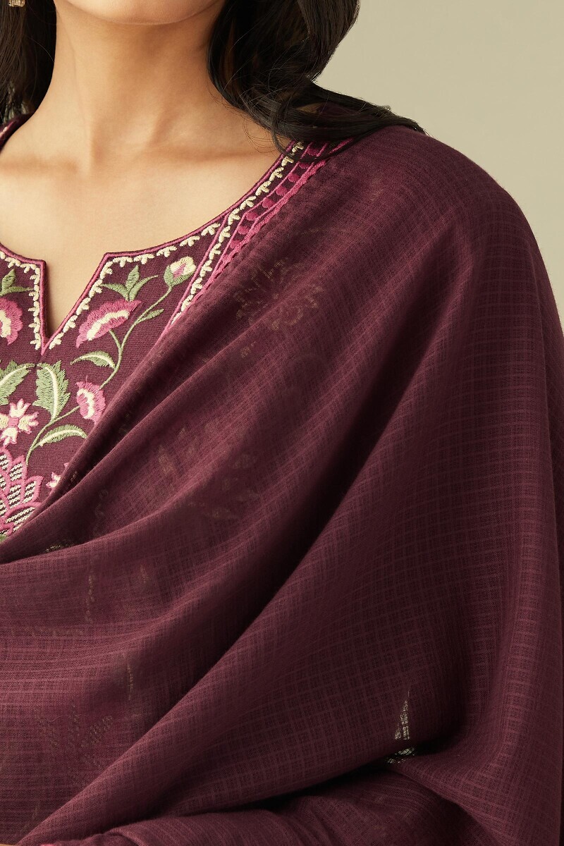 Purple Handcrafted Kota Dupatta