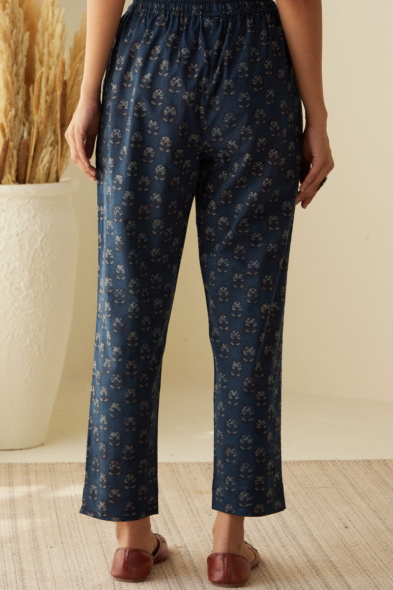 Akola Hand Block-Printed Cotton Narrow Pants