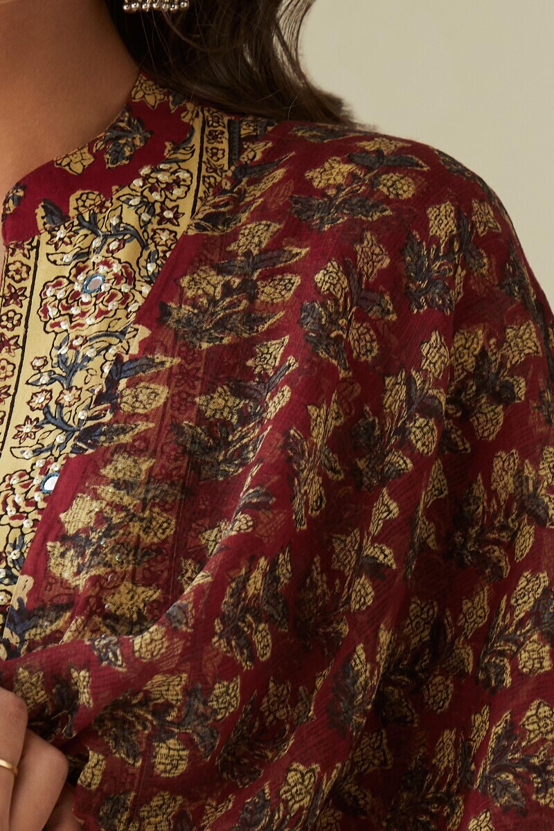 Bagru Hand Block-Printed Kota Dupatta