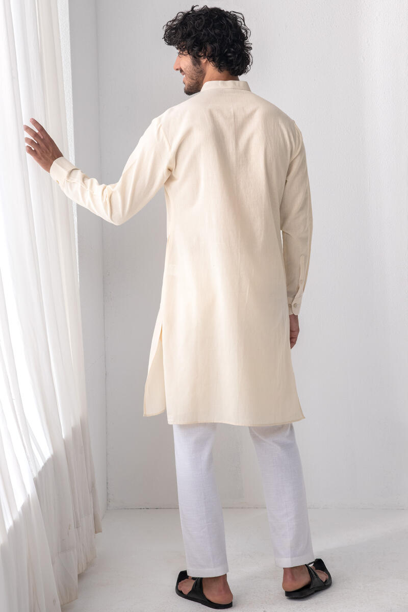 Yellow Handcrafted Cotton Kurta