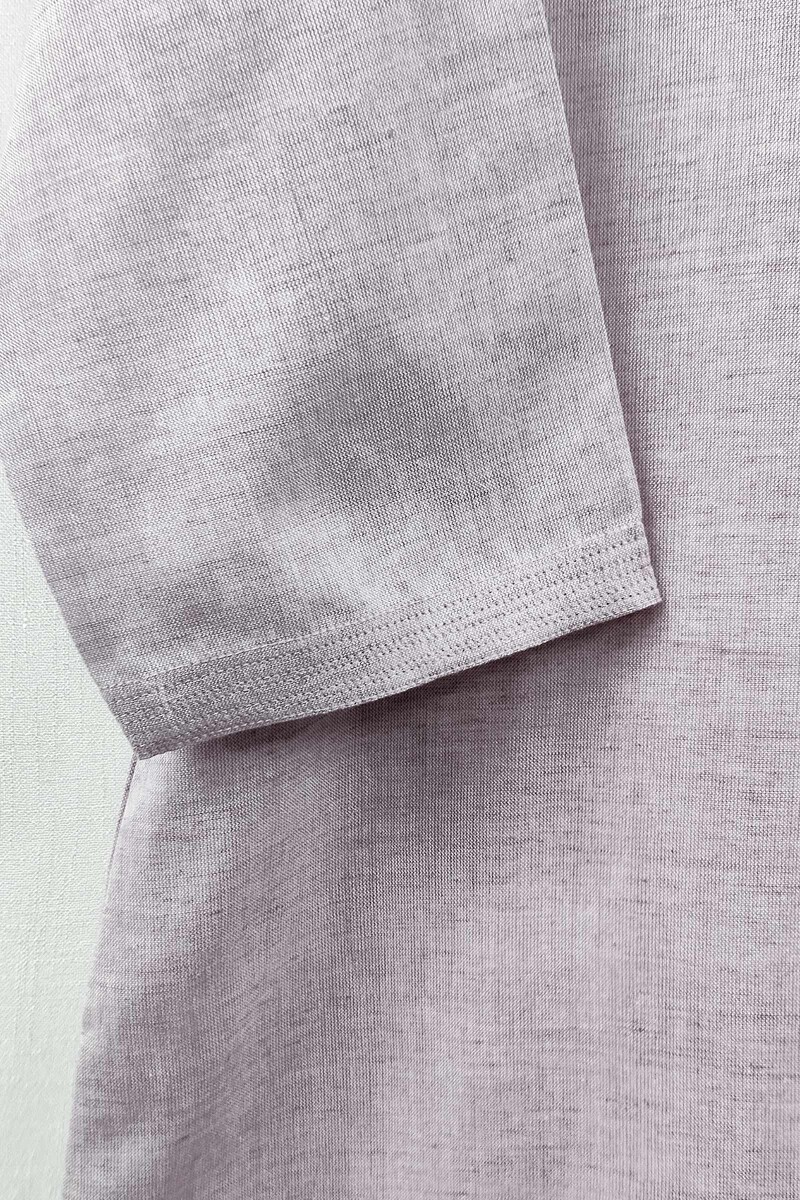 Purple Handcrafted Straight Handloom Cotton Kurta