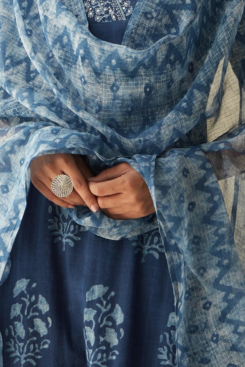 Akola Hand Block-Printed Kota Dupatta