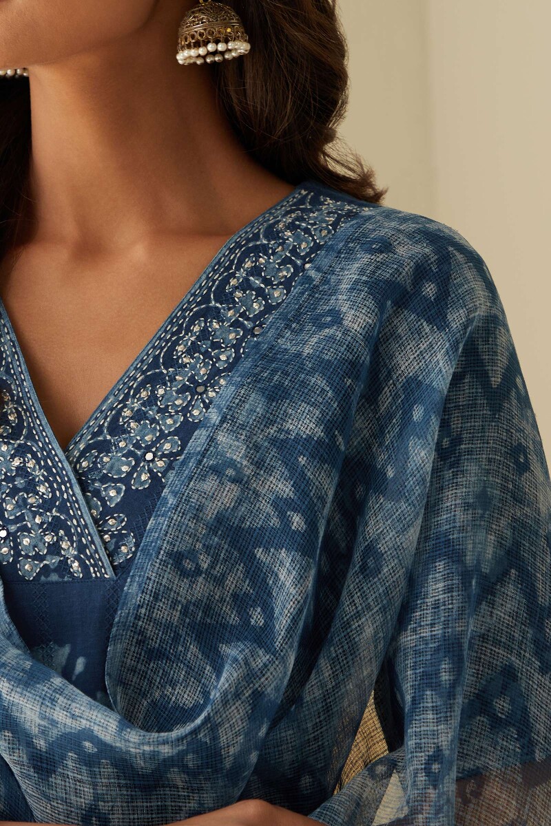 Akola Hand Block-Printed Kota Dupatta