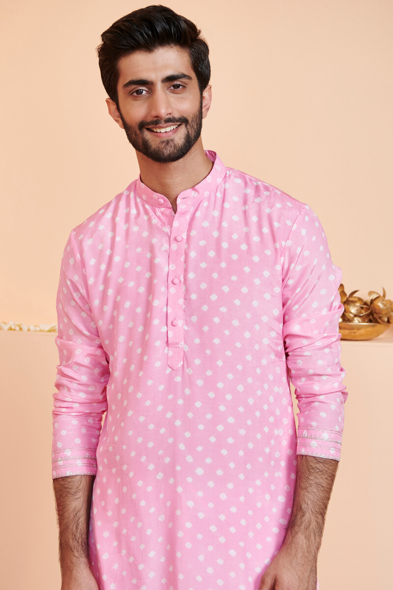 Pink Printed Modal Kurta