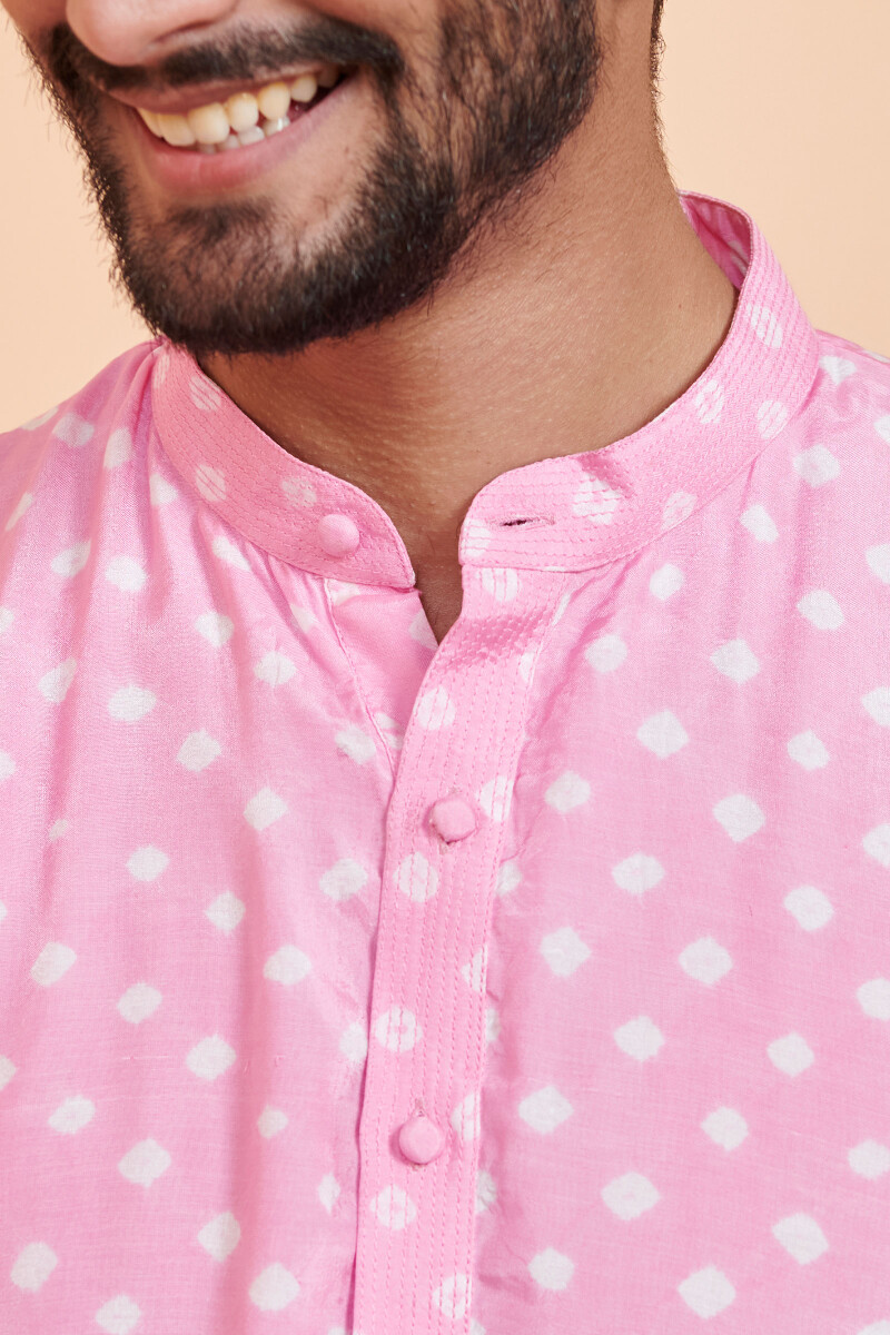 Pink Printed Modal Kurta