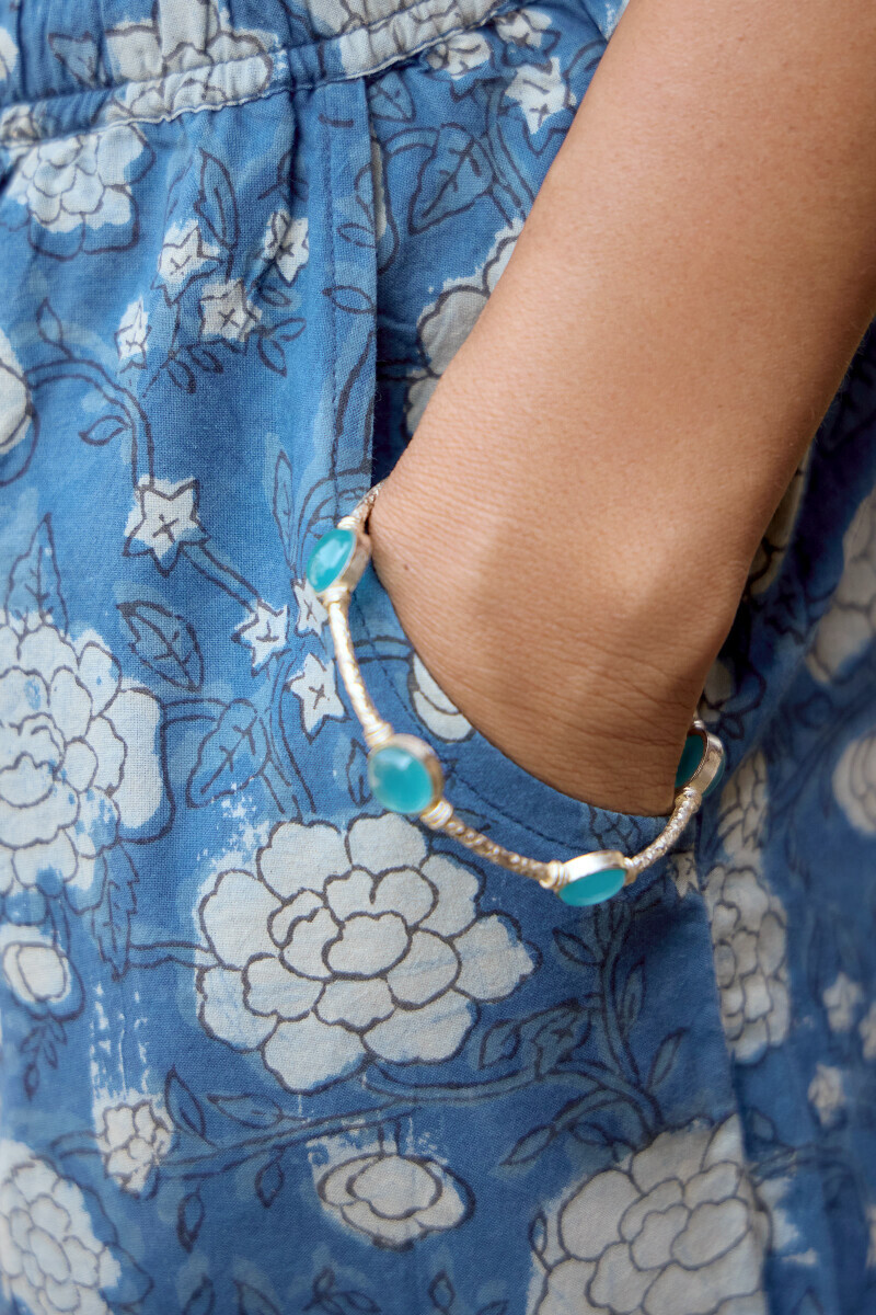 Indigo Hand Block-Printed Cotton Palazzo