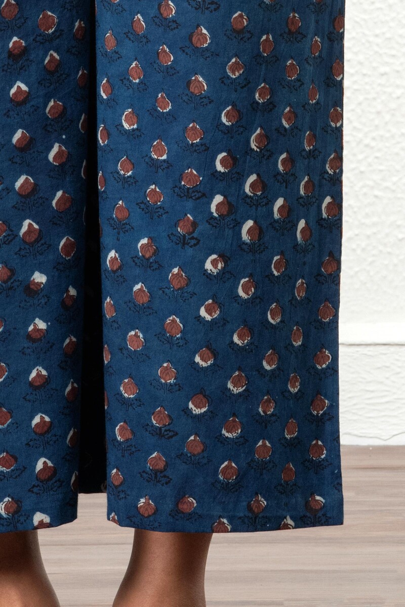 Indigo Block Printed Cotton Farsi