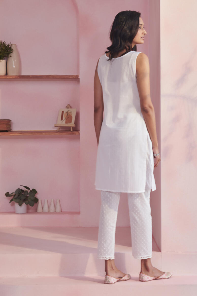 Buy White Handcrafted Cotton Slip for Women FGSL22 02 Farida Gupta