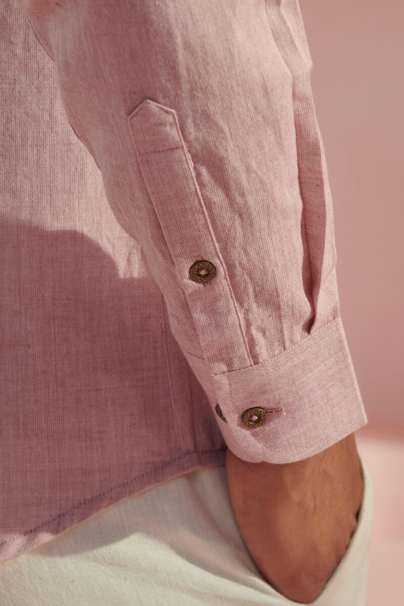 Pink Handcrafted Cotton Shirt