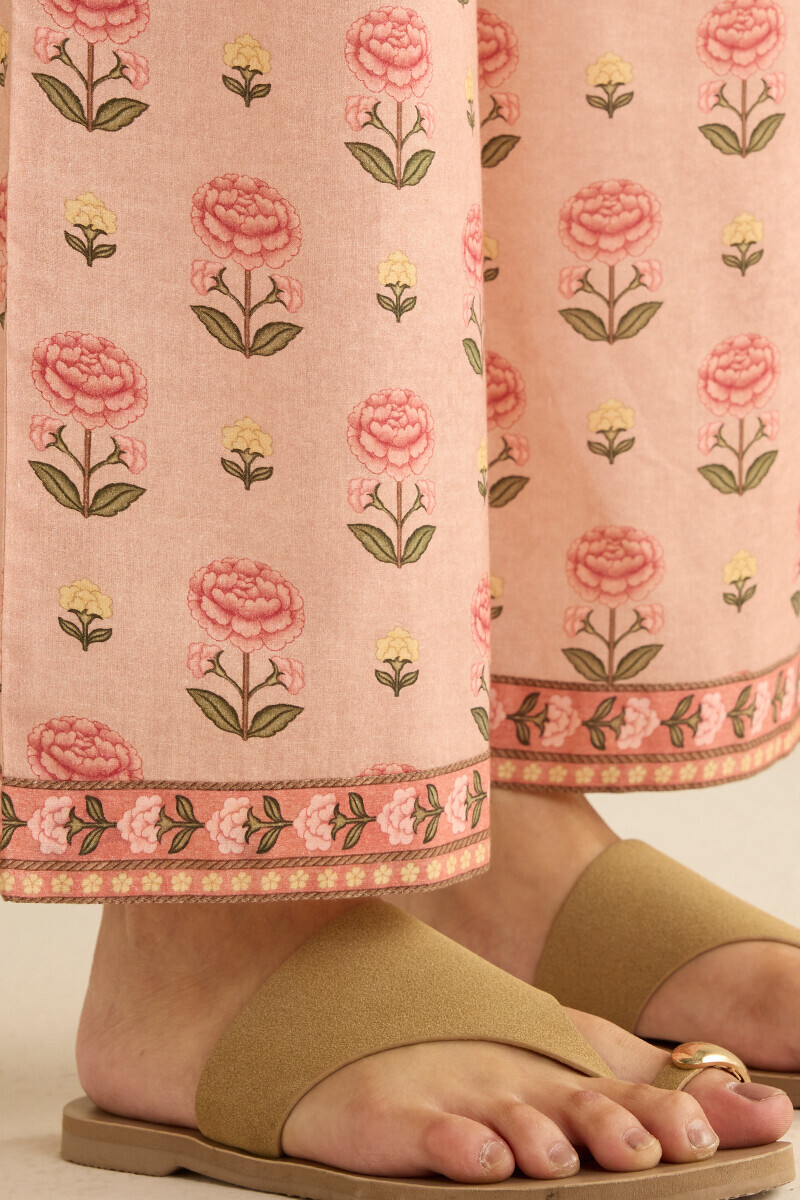 Peach Printed Cotton Farsi