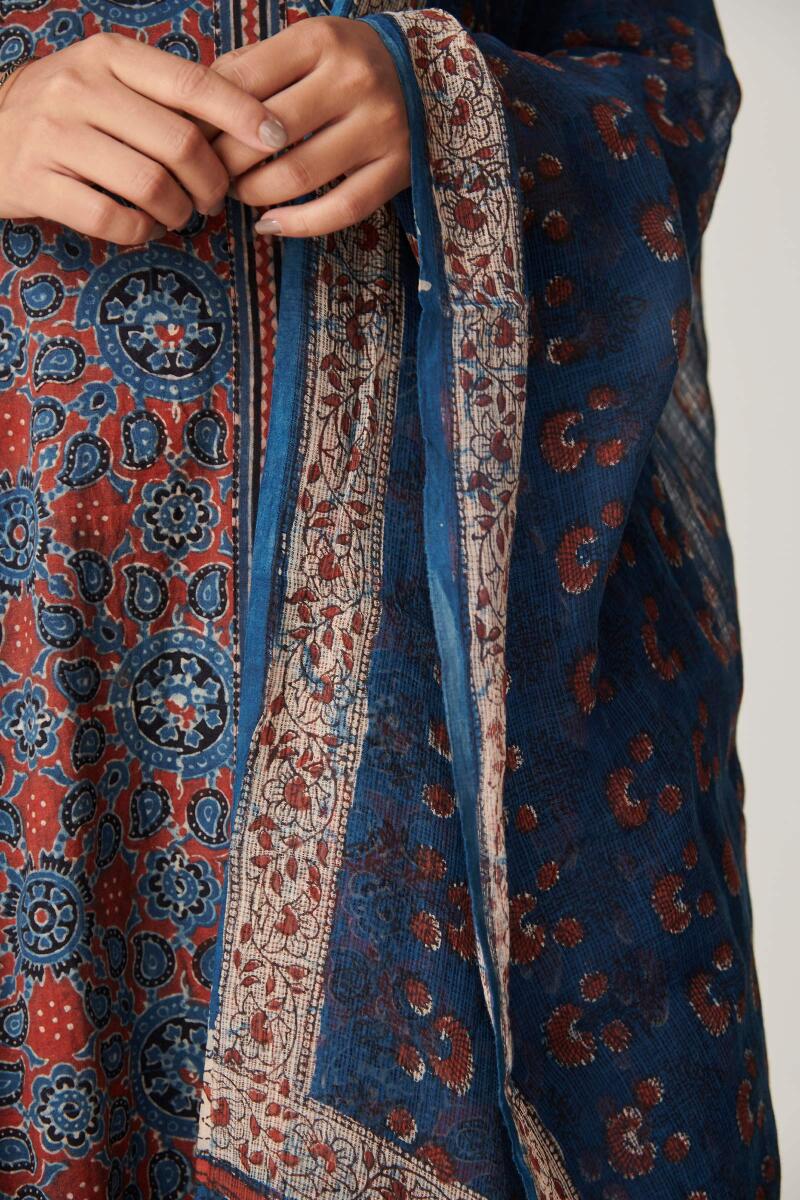 Indigo Block Printed Kota Dupatta