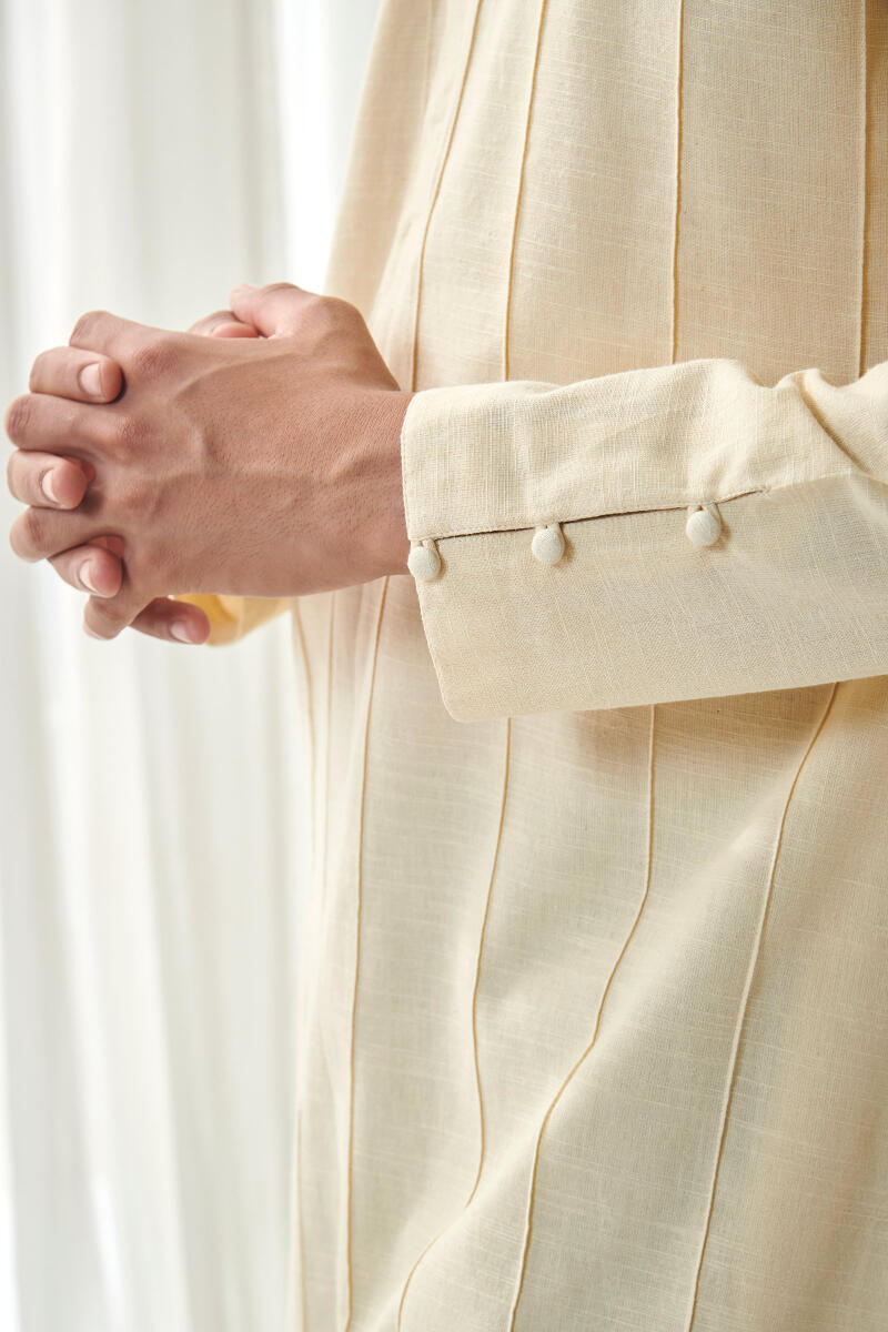 Yellow Handcrafted Cotton Kurta