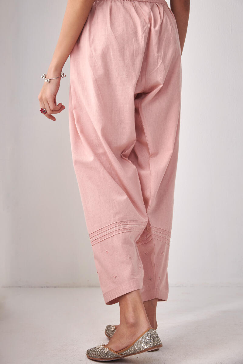 Pink Handcrafted Cotton Salwar