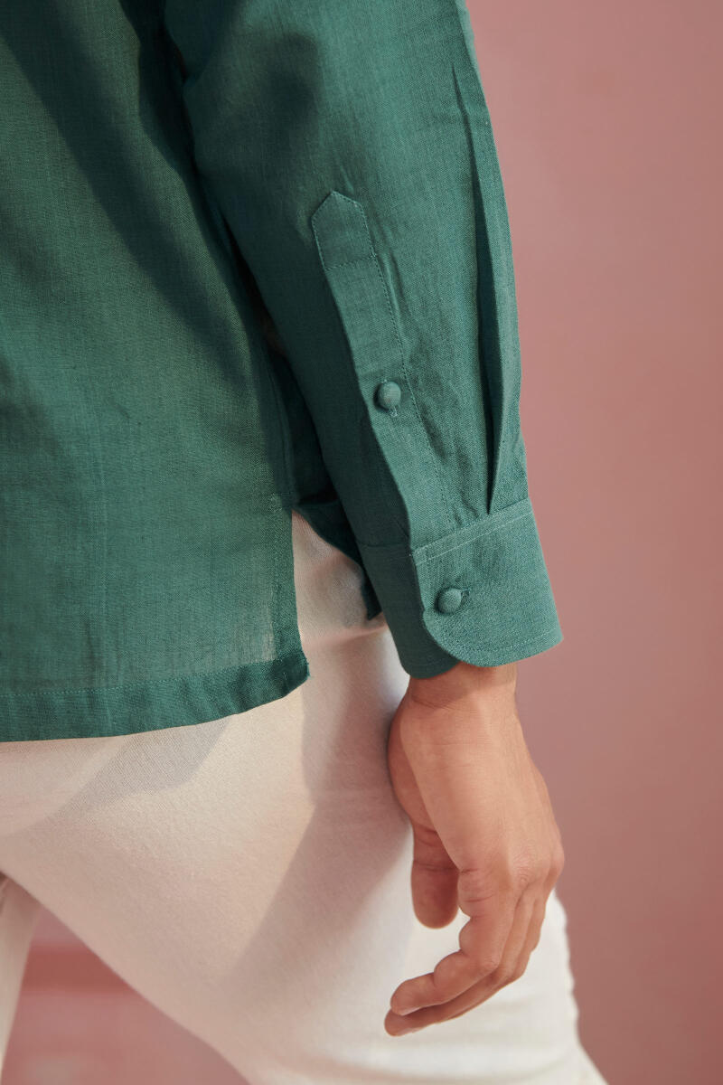 Green Handcrafted Cotton Shirt