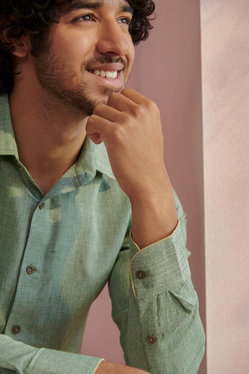 Green Handcrafted Cotton Shirt