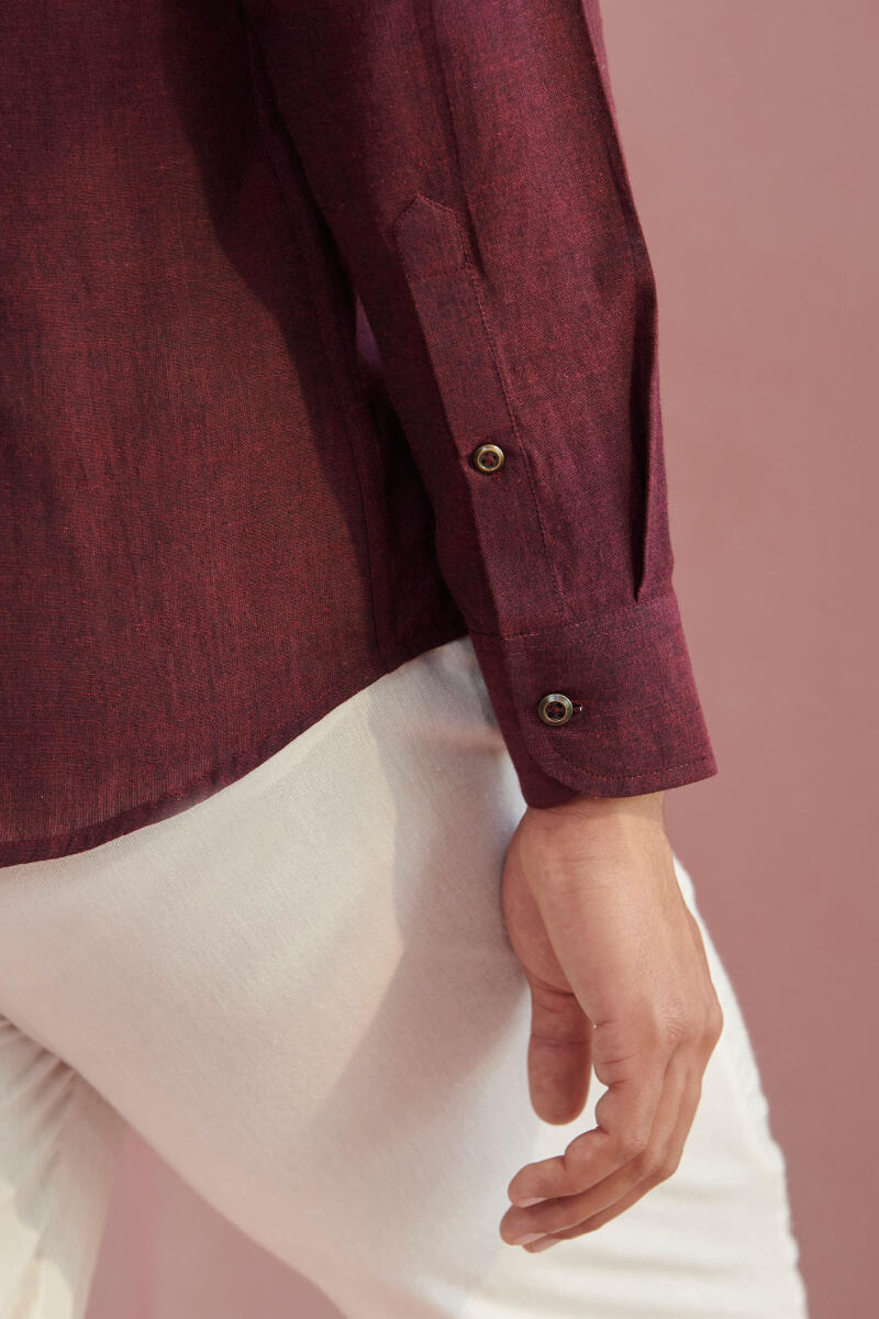 Purple Handcrafted Cotton Shirt