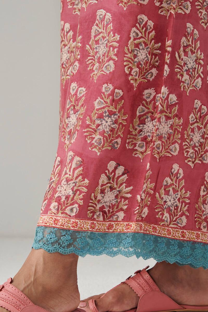 Red Block Printed Modal Palazzo