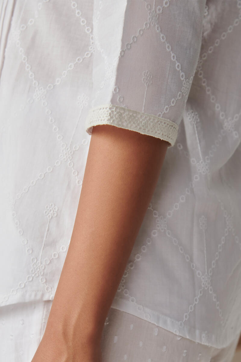 White Handcrafted Cotton Top