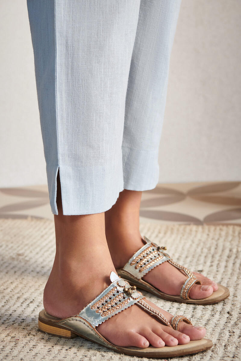 Blue Handcrafted Cotton Pants