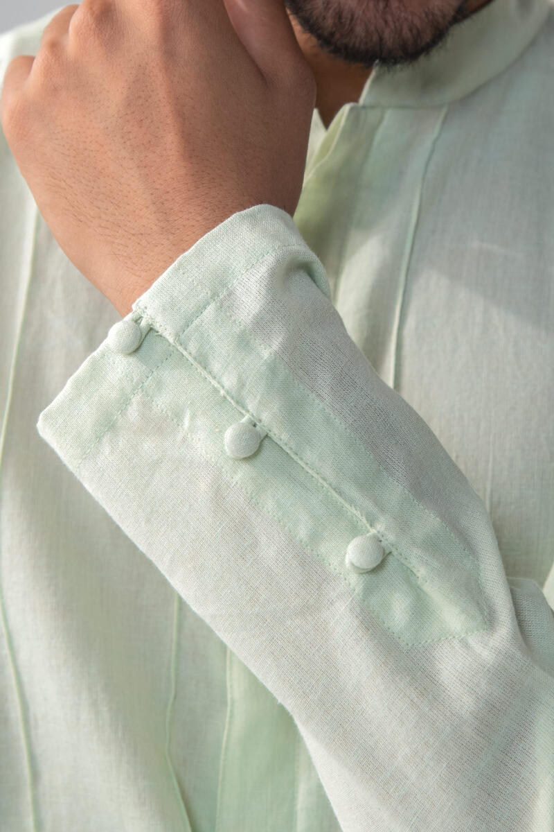 Green Handcrafted Cotton Kurta