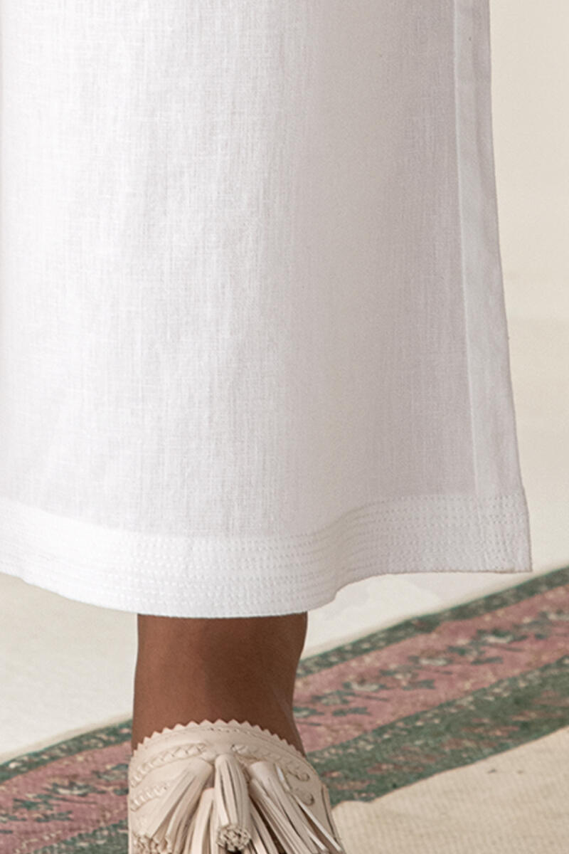 Roza White Flax Cotton Farsi