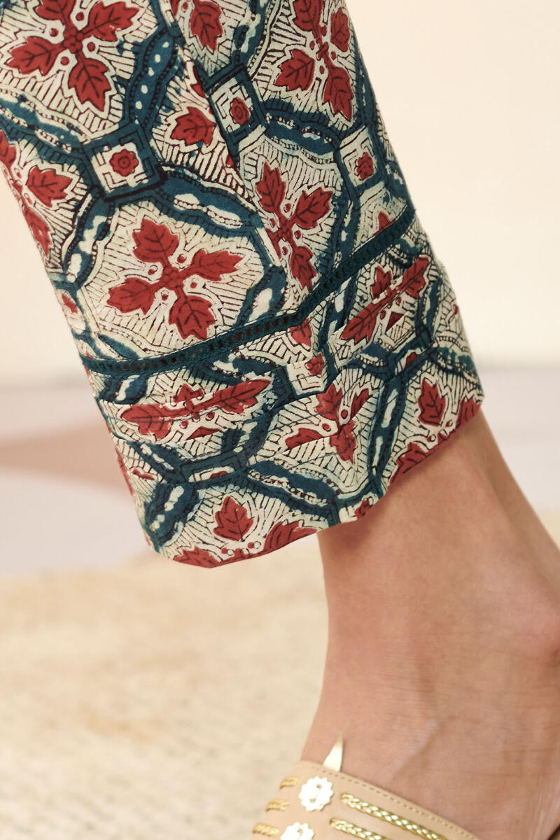 Bagru Hand Block Printed Cotton Narrow Pants
