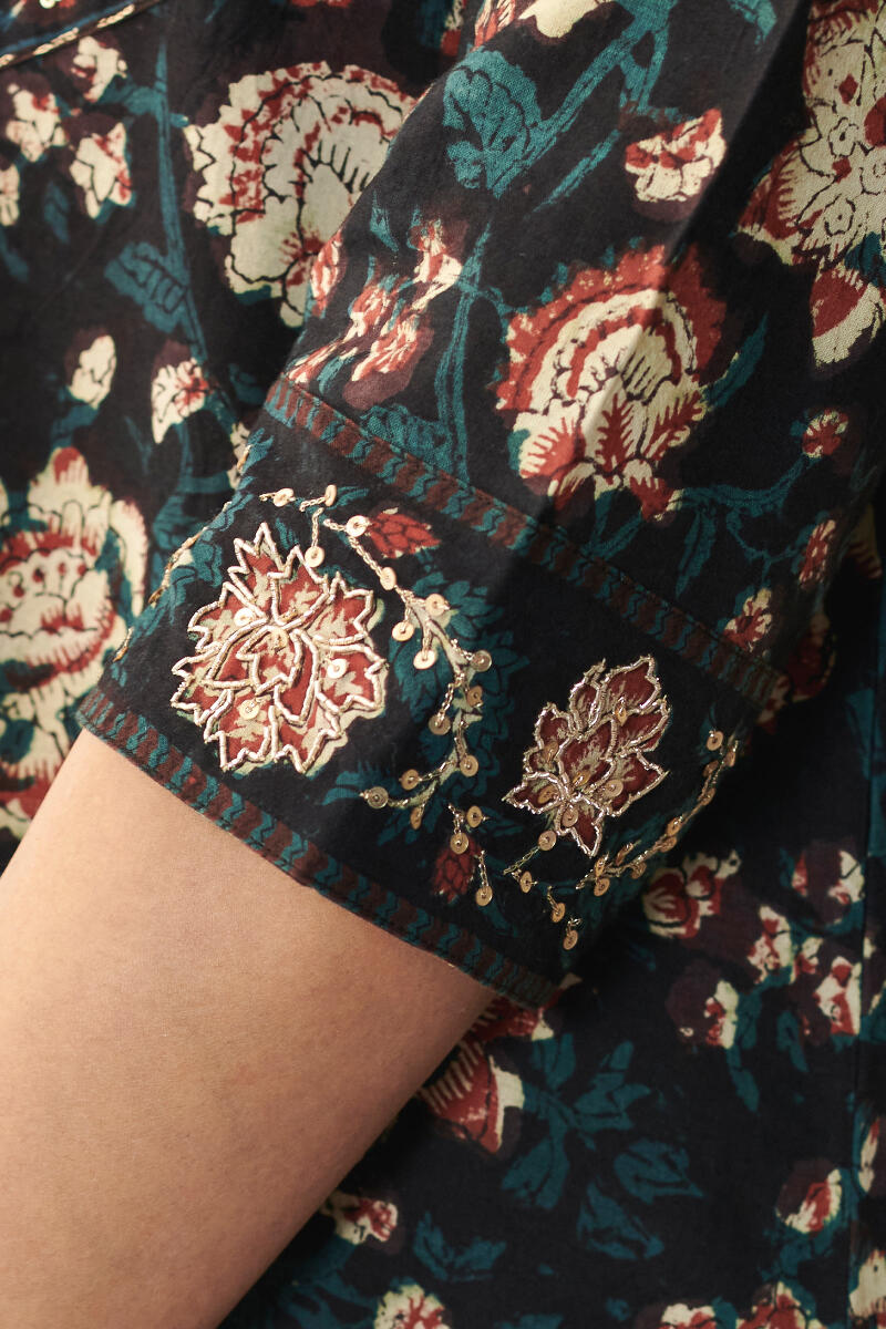 Bagru Hand Block Printed A-Line Cotton Kurta