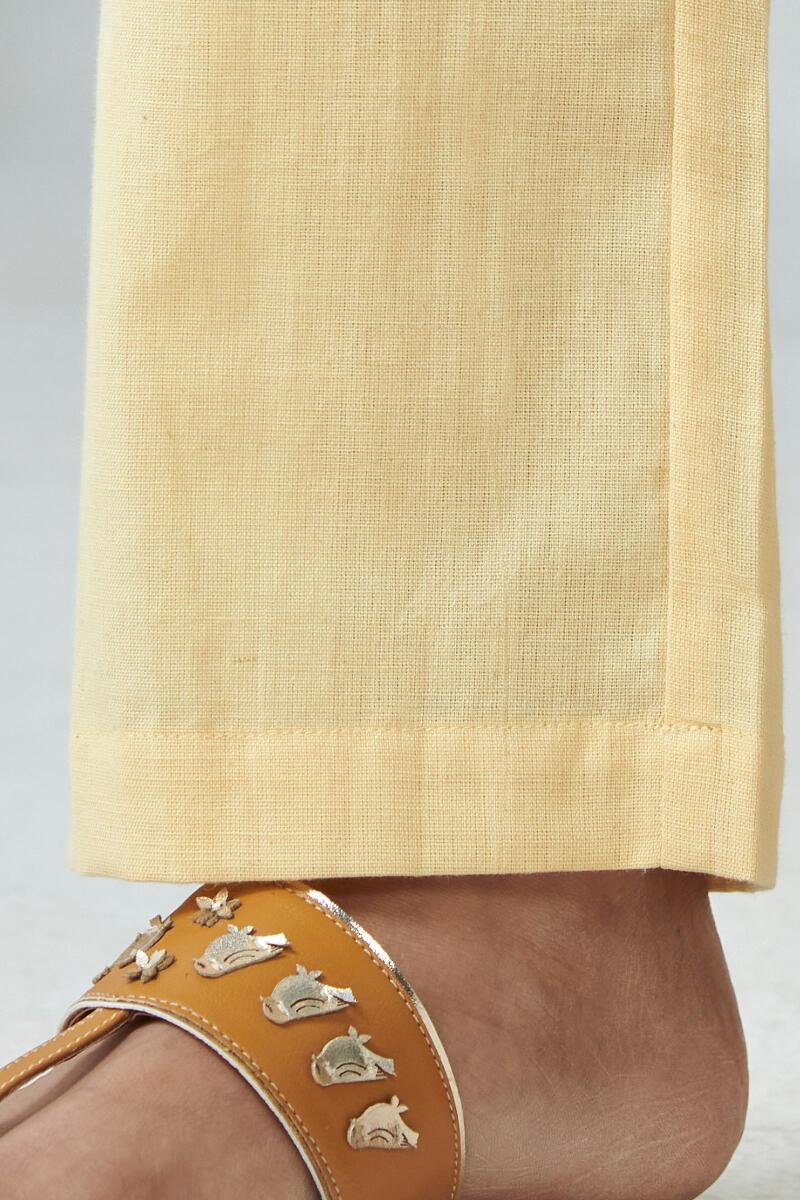 Yellow Handcrafted Cotton Pants