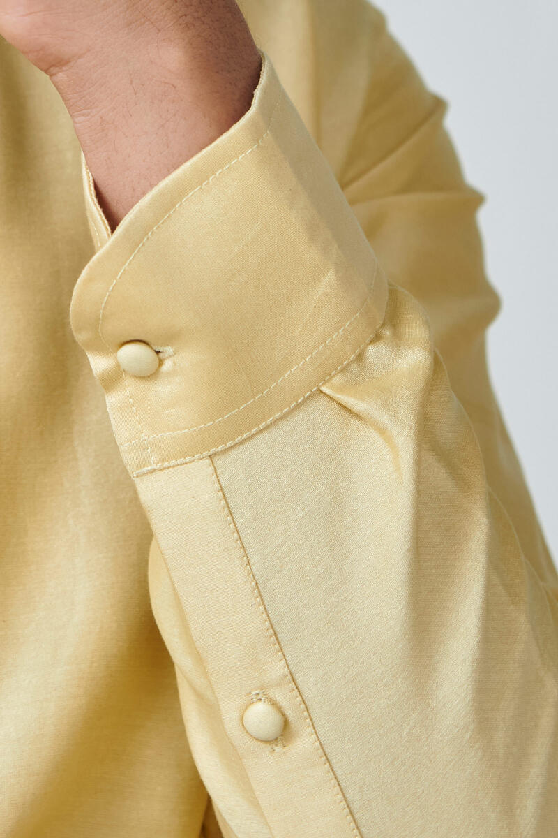 Yellow Handcrafted Chanderi Kurta