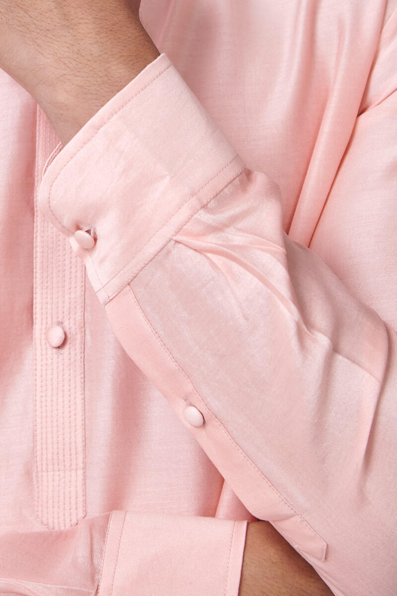 Pink Handcrafted Chanderi Kurta