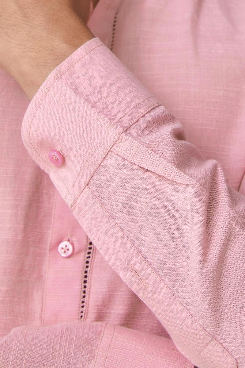 Pink Handcrafted Cotton Kurta