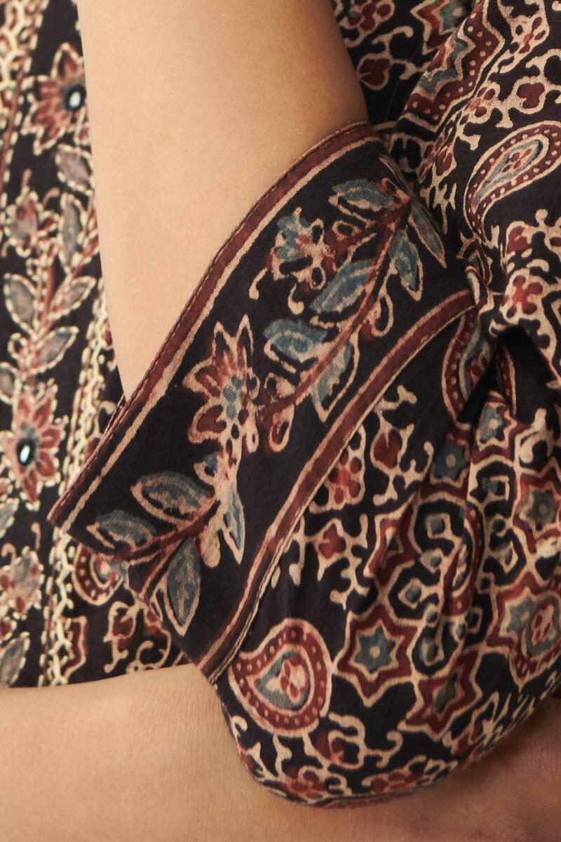 Ajrak Hand Block Printed Cotton Kaftan