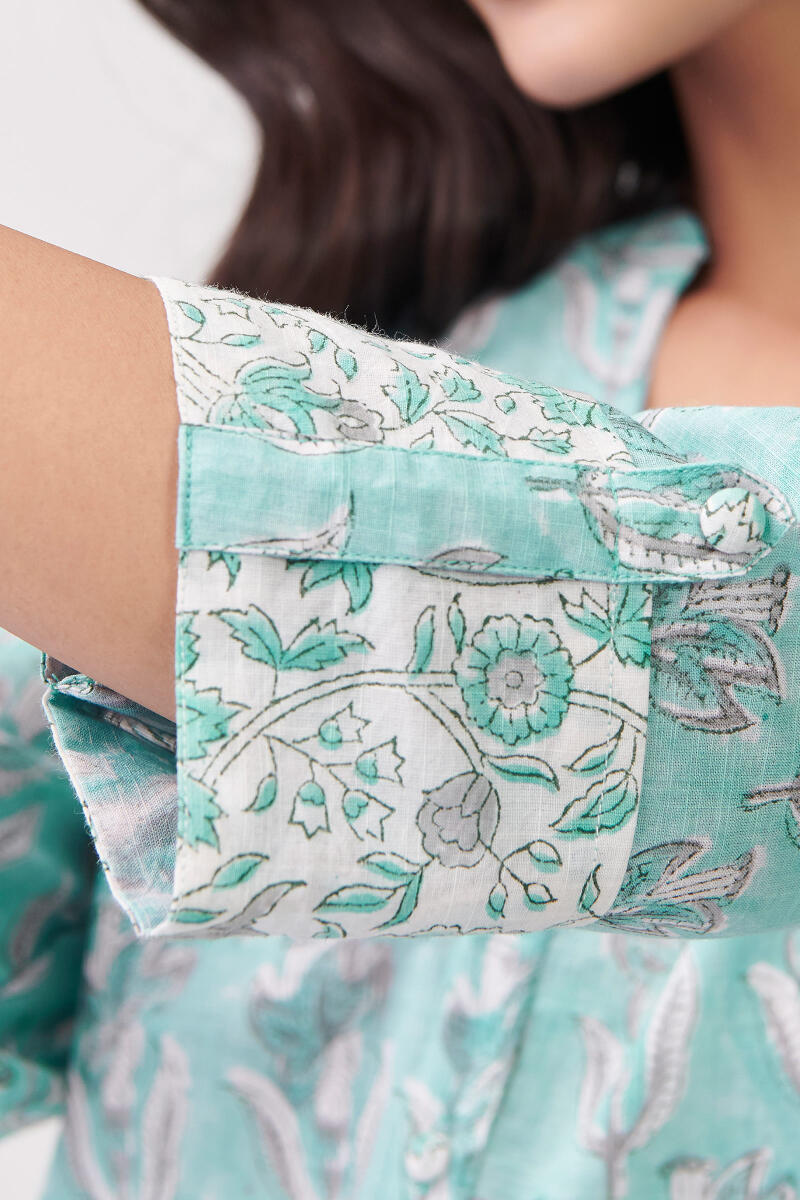 Blue Hand Block Printed Cotton Top