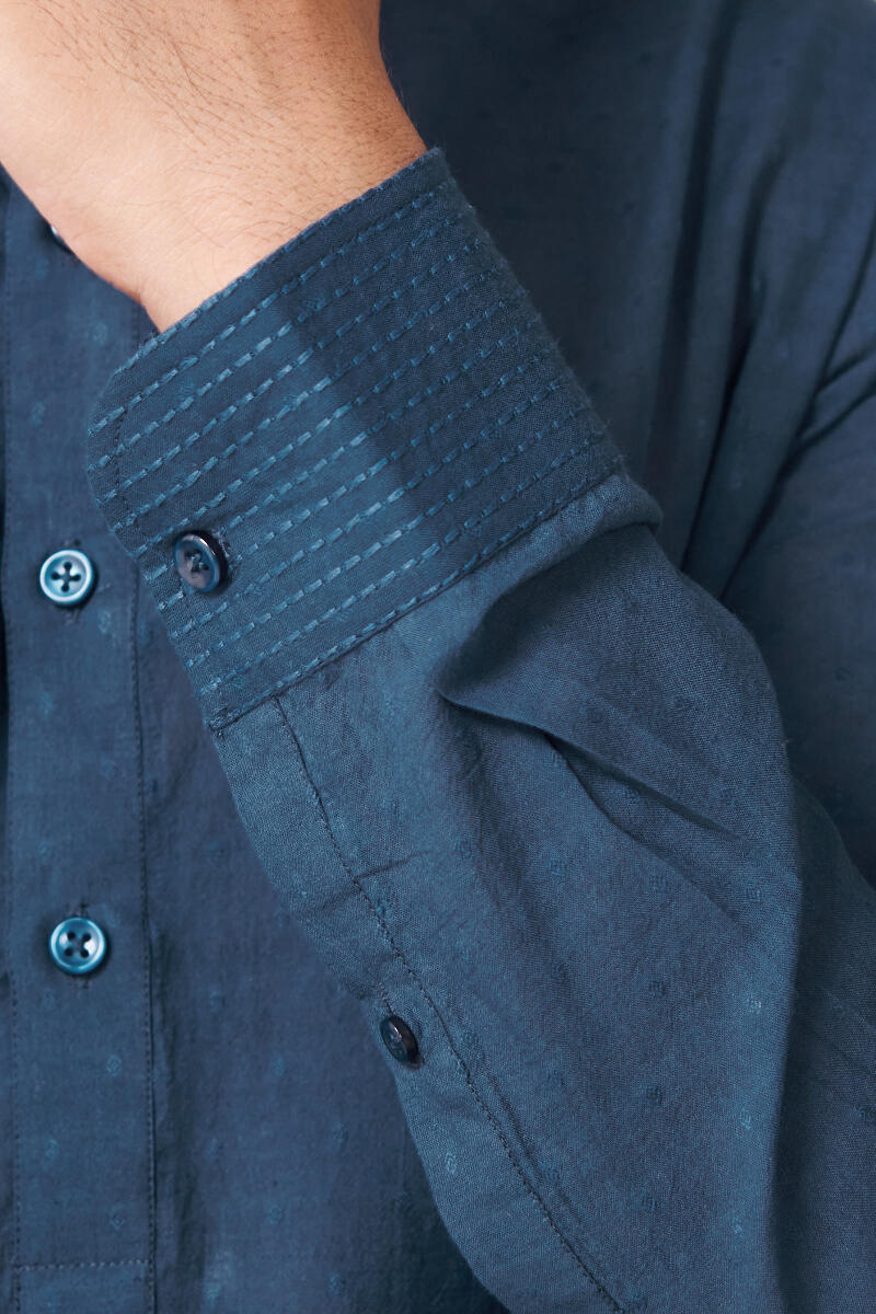Blue Handcrafted Cotton Kurta