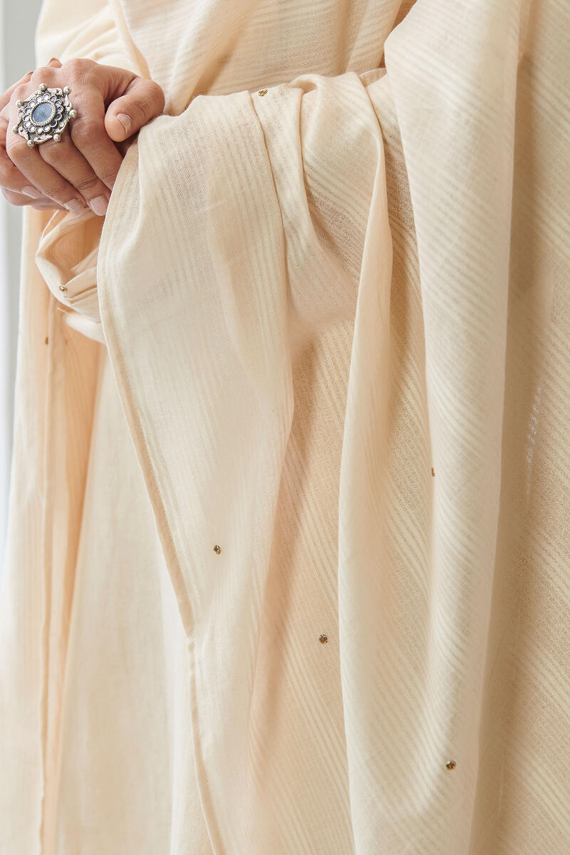 Beige Handcrafted Cotton Dupatta